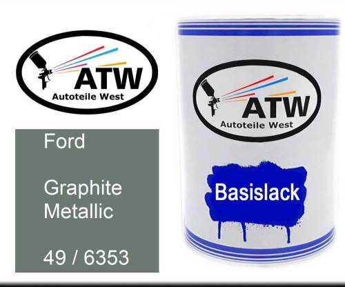 Ford, Graphite Metallic, 49 / 6353: 500ml Lackdose, von ATW Autoteile West.